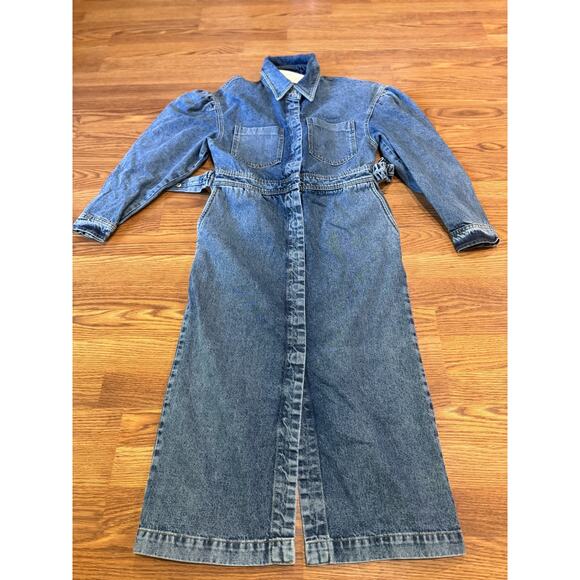 REMAIN Birger Christensen Dahlia Stone Wash denim midi dress size 40/ US 8 - Picture 14 of 16
